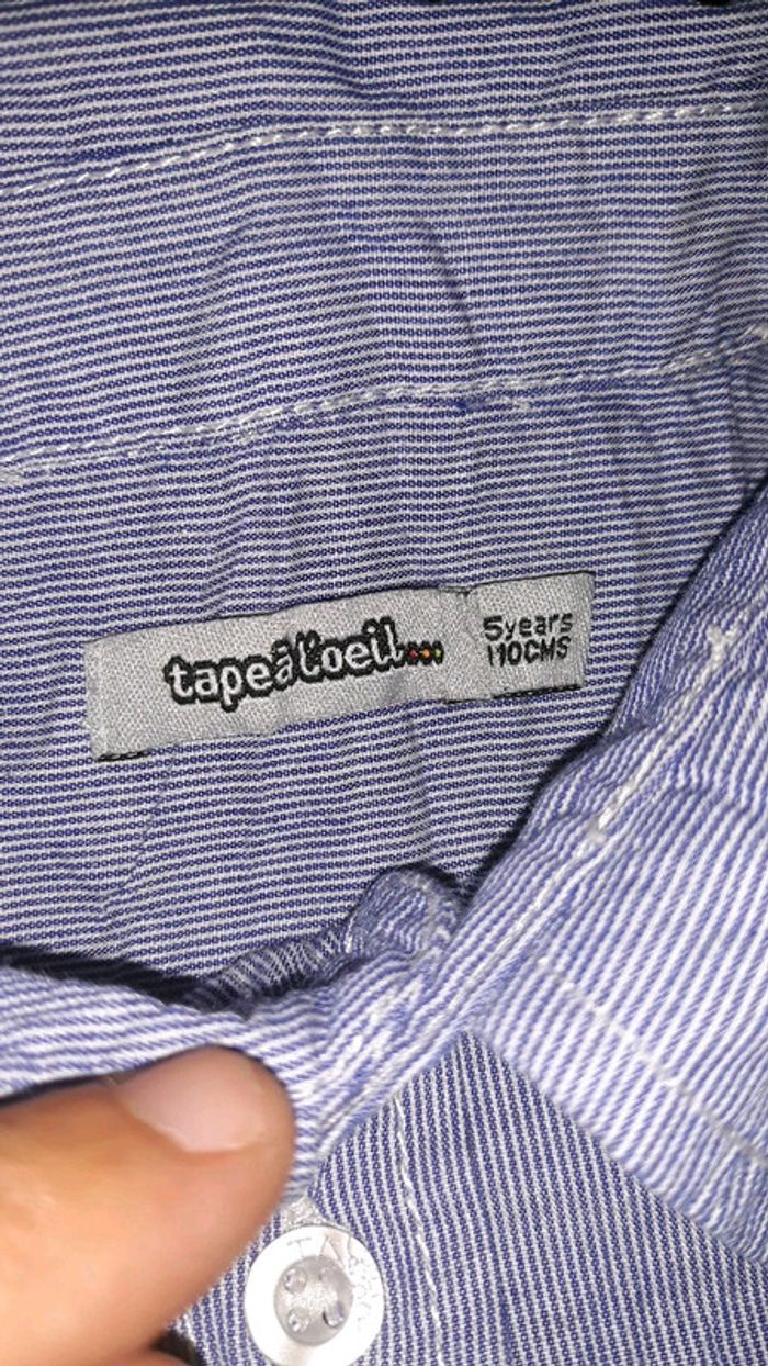 Chemise tape à l'œil garçon 5 ans 110 cm - photo numéro 2
