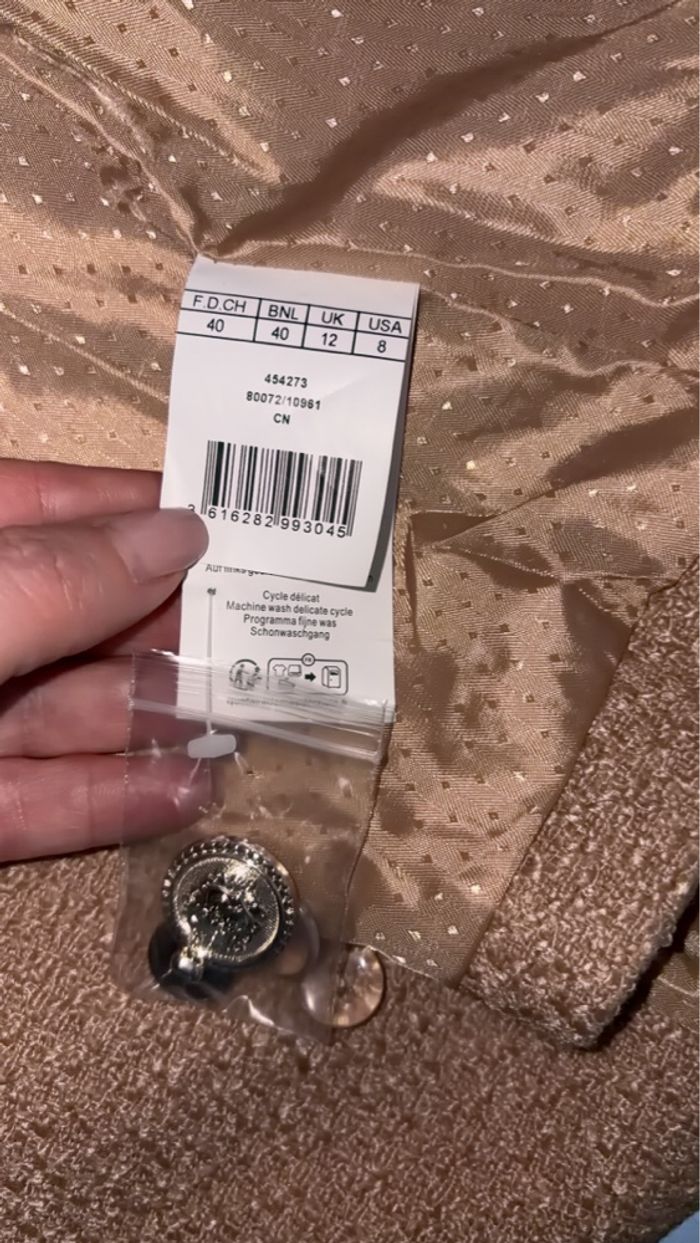 Neuf - Damart - Blazer croisé en tweed - Taille 40 - Beige/Camel - photo numéro 5