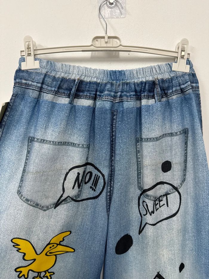 ensemble effet jean chemise manche courte avec pantalon imprimé snoopy - photo numéro 14