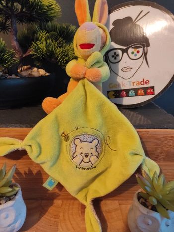 Doudou Tigrou Orange Vert Costume Lapin Winnie Plat Mouchoir #geektradedoudou
