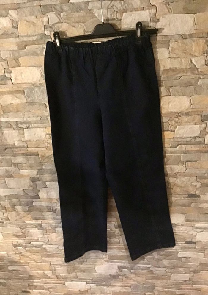 Jeans jambe large de taille 38 marine marque Refa