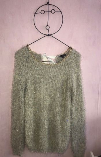 Pull gris effet cocooning