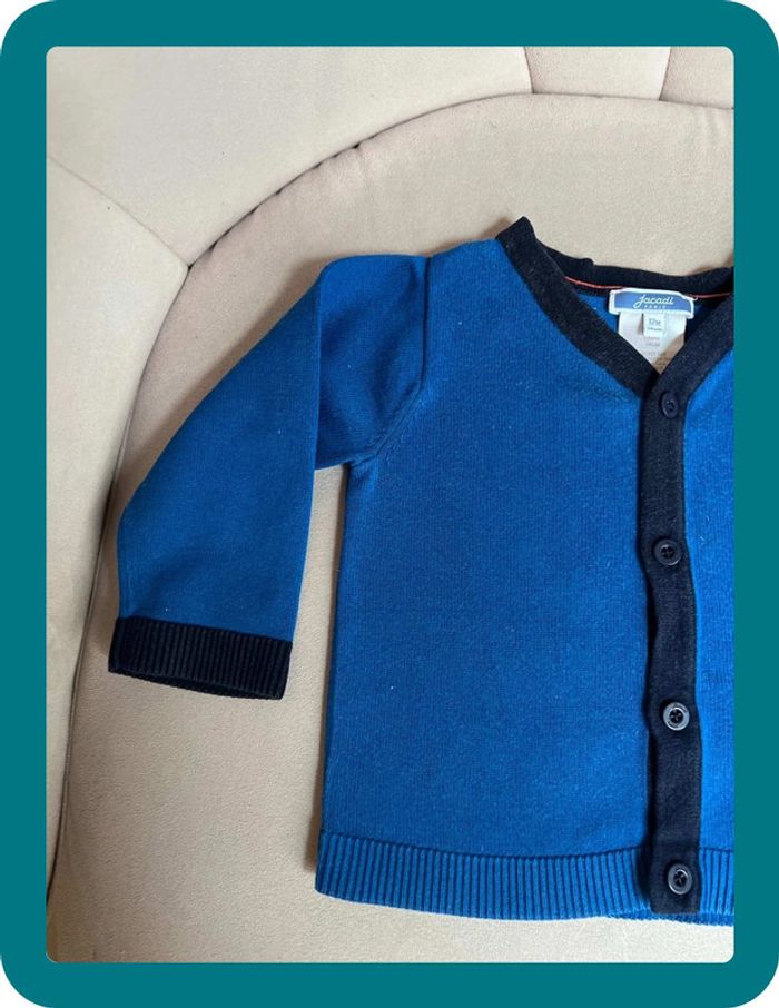 Gilet bicolore 100% coton 12 mois - Jacadi - photo numéro 4