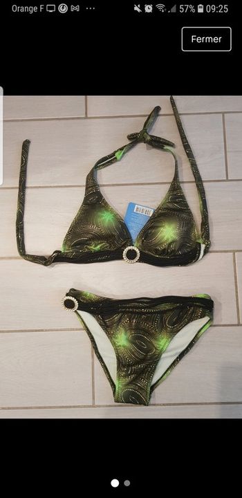 Maillot 2pièces  rembouré taille s