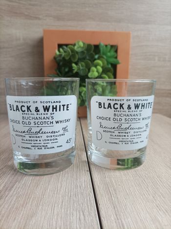 Lot 2 verres Black and White 