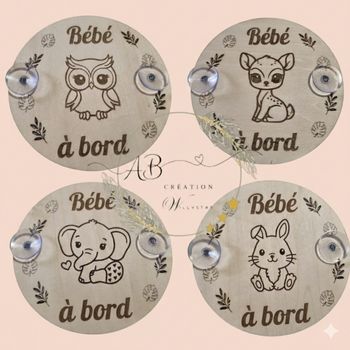 Disque bébé  à  bord en bois 