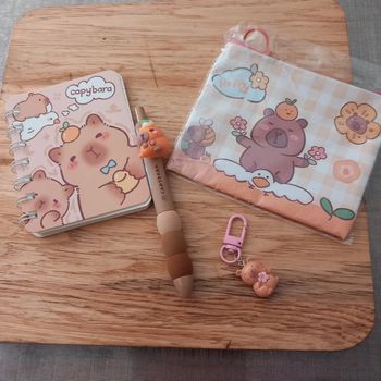 Bloc note Capybara et ses accessoires