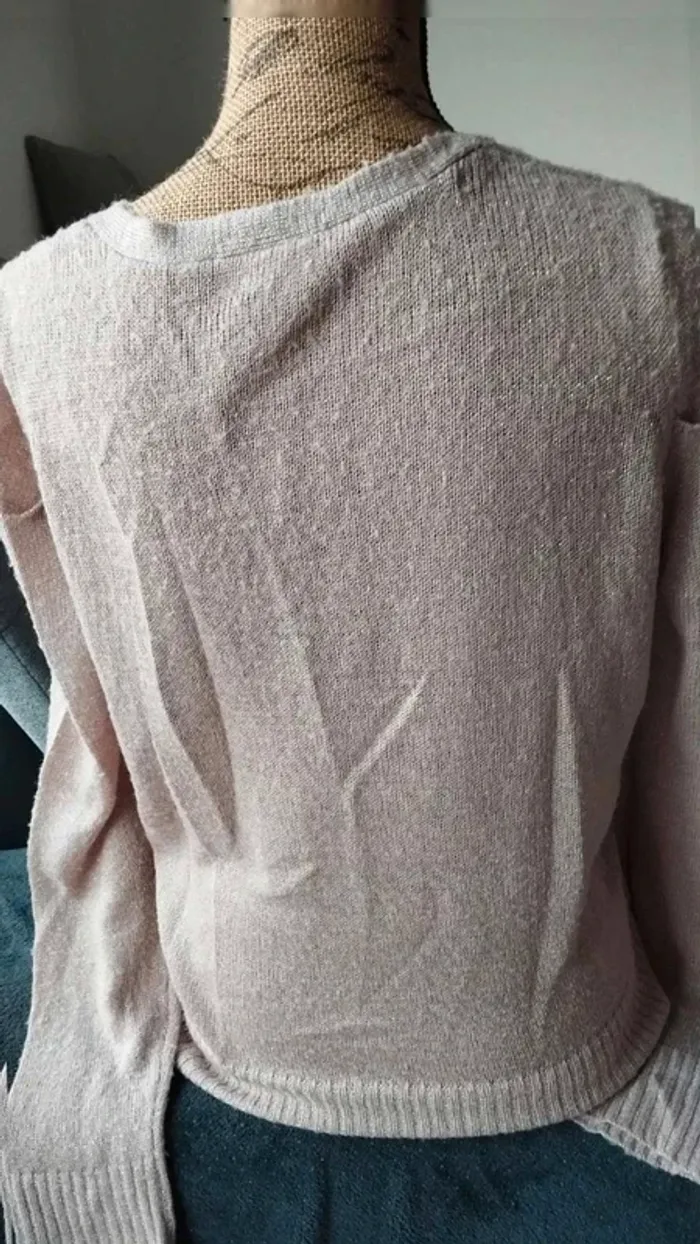 Gilet Kiabi rose fil argenté taille 46/48 femme - photo numéro 4