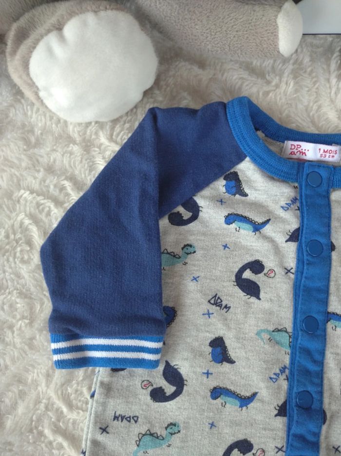 Combinaison pyjama sans pied été Garçon 1 mois Dinosaure Dpam 100% coton - photo numéro 3