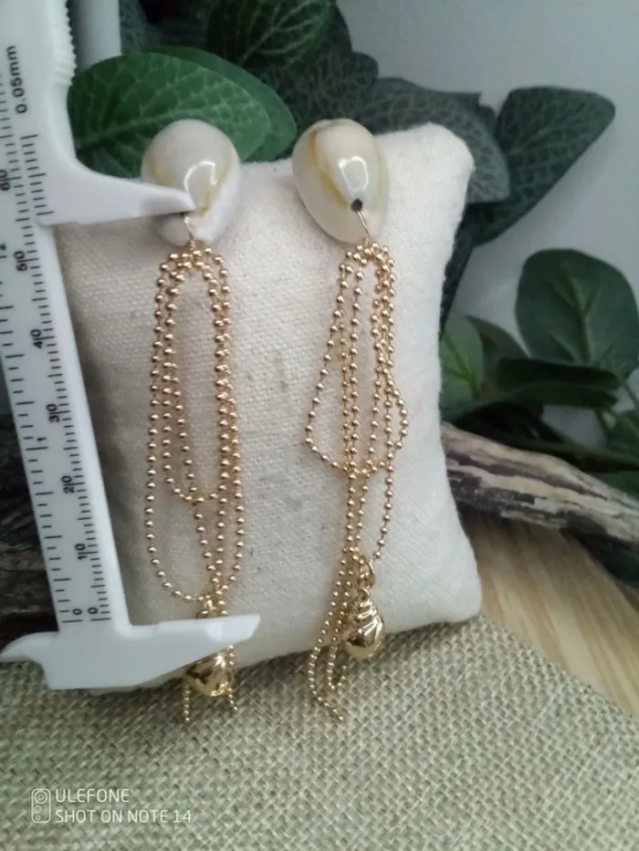 Boucles d'oreilles coquillages naturels - photo numéro 3