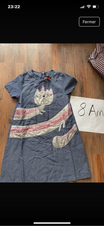 Robe bleu/violet chat