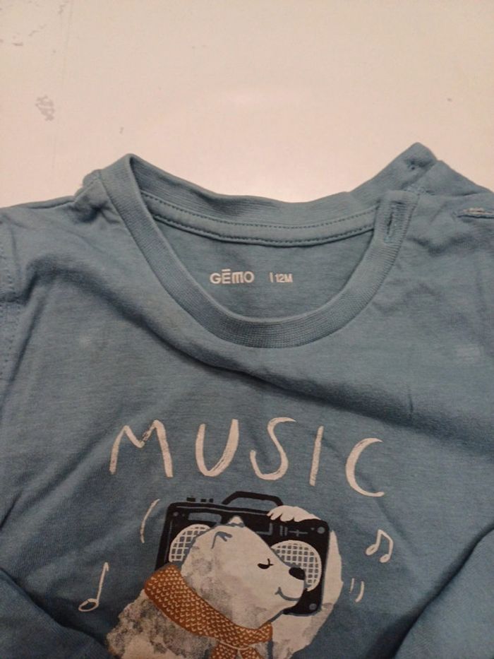 Lot 5 t-shirts Garçon manches longues 12 mois Gemo très bon état - photo numéro 9