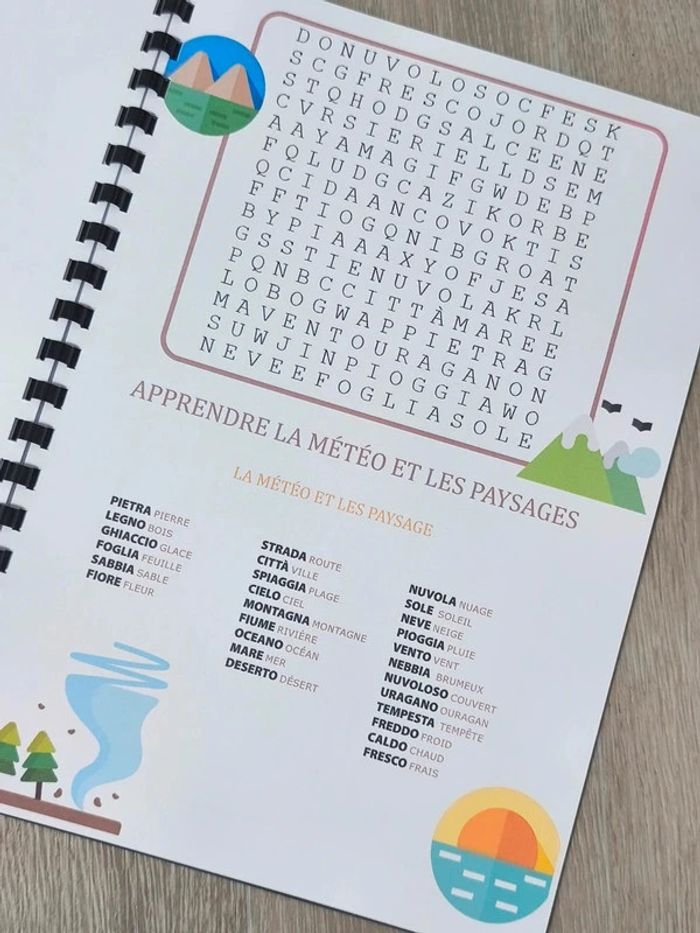 Mots Mêlés Italien 1 niveau Facile - photo numéro 4
