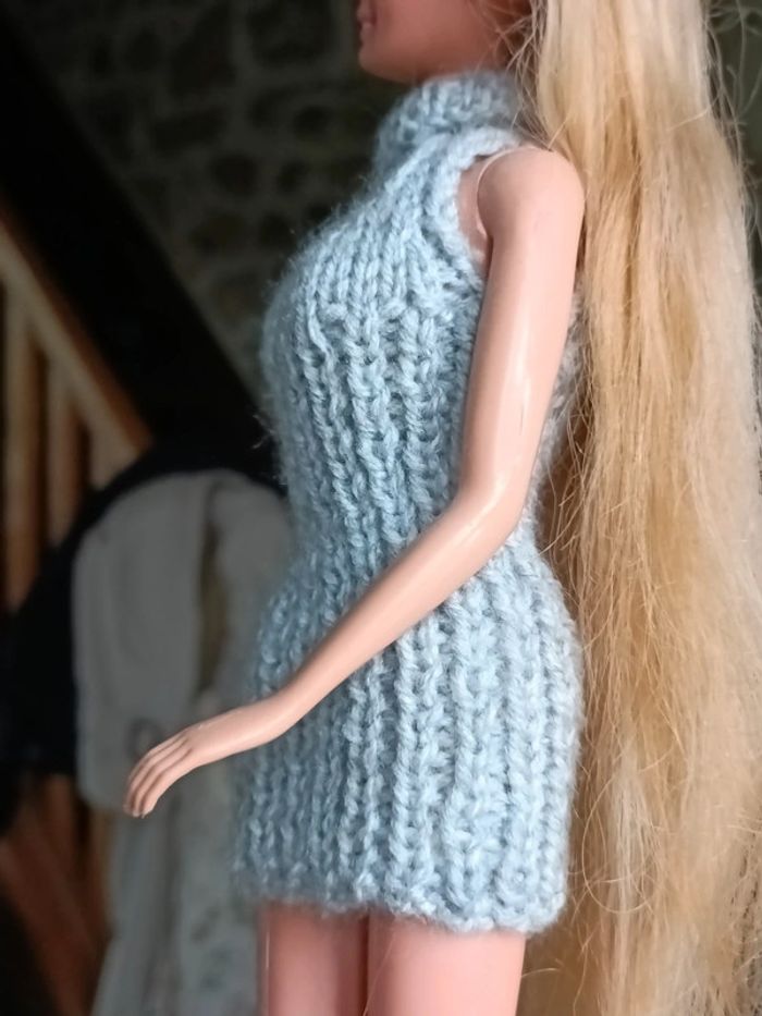 Robe chic grise pour poupée barbie - photo numéro 4