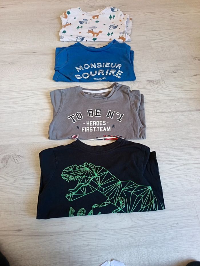 Lot 4 hauts tee shirts manches longues 24 mois 2 ans - photo numéro 3
