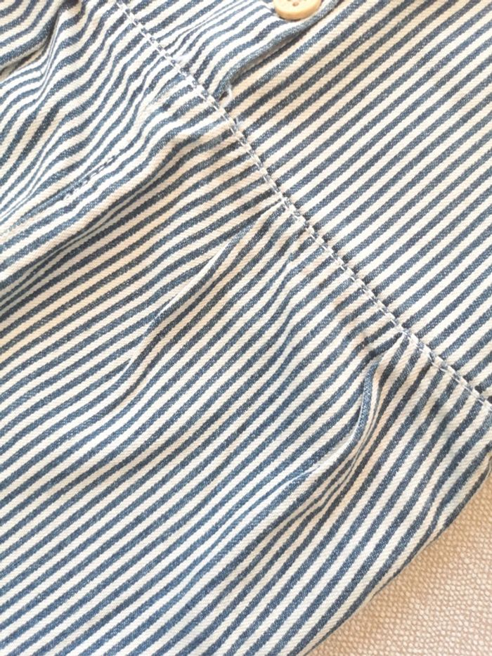 🌼Salopette neuve étiquetée Vertbaudet 2 ans coton mixte rayures marine/écru 🌊 - photo numéro 3