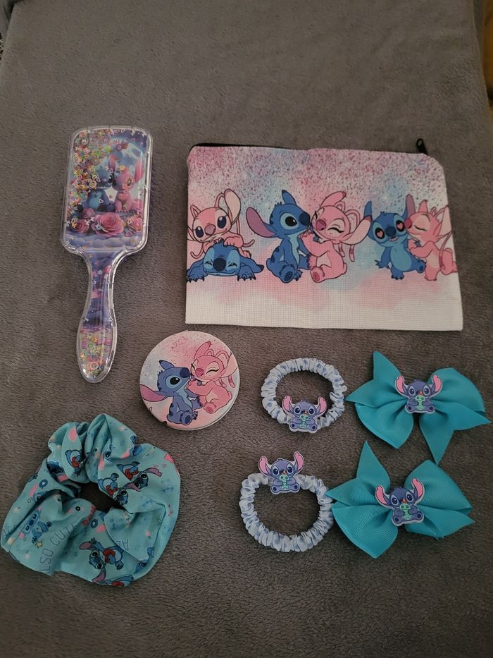 Lot cheveux beauté bleu violet Stitch