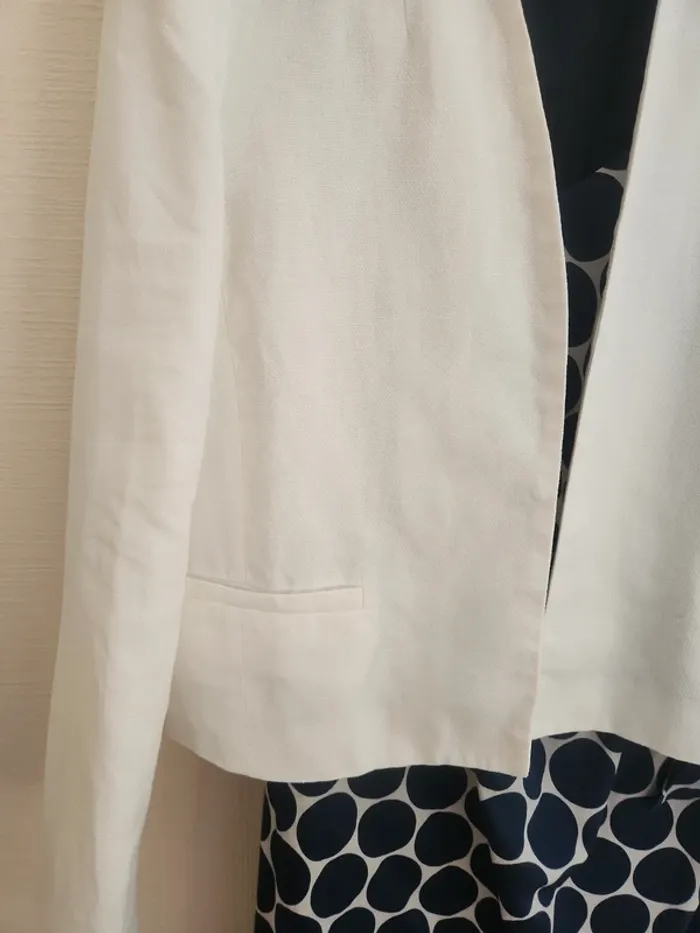 Blazer blanc crème en lin chic Caroll 42 - photo numéro 4