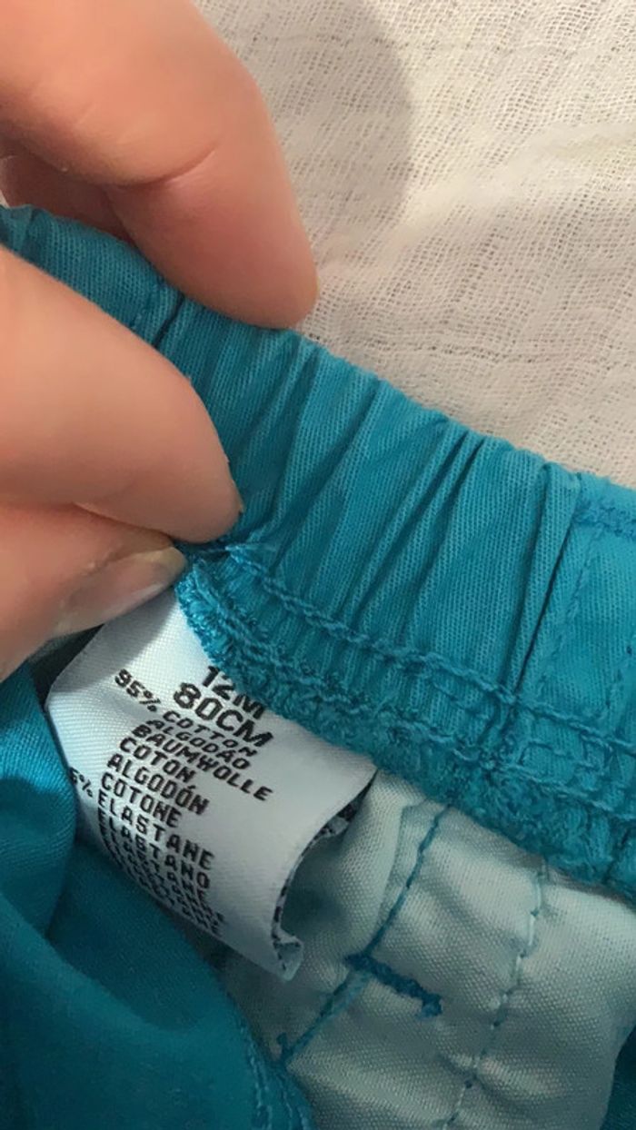 Short bleu comme neuf 12 mois 80cm - photo numéro 3