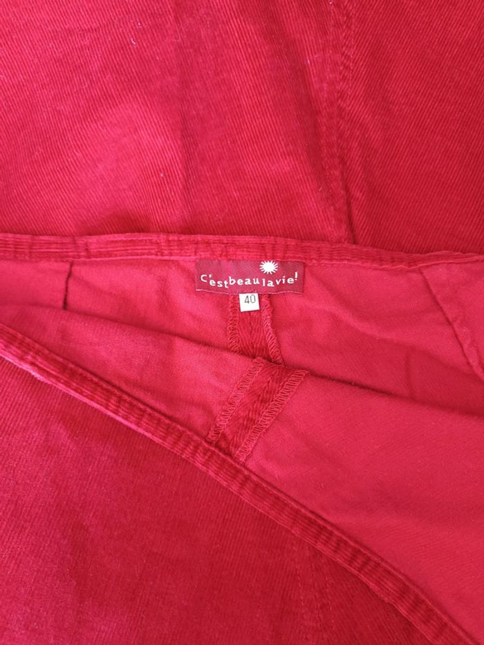 Jupe velours côtelé taille 40 marque C'est beau la vie - photo numéro 6