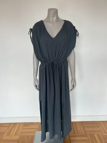 Maison Saint Julien Robe kaftan longue Alexandrie bleu nuit taille S/M