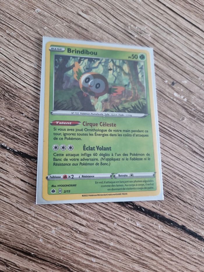Carte pokémon brindibou holo 2/15 fr année 2022 - photo numéro 5