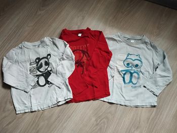Lit de 3 tee-shirt manches longues 4 ans