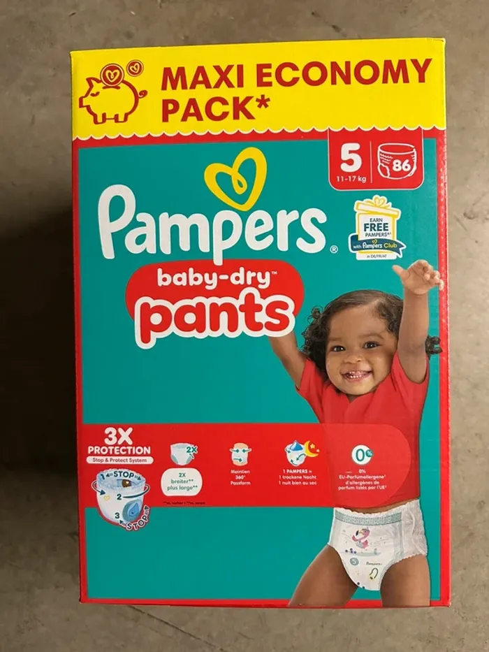 Paquet de couches Pampers pants taille 5 quantité 86