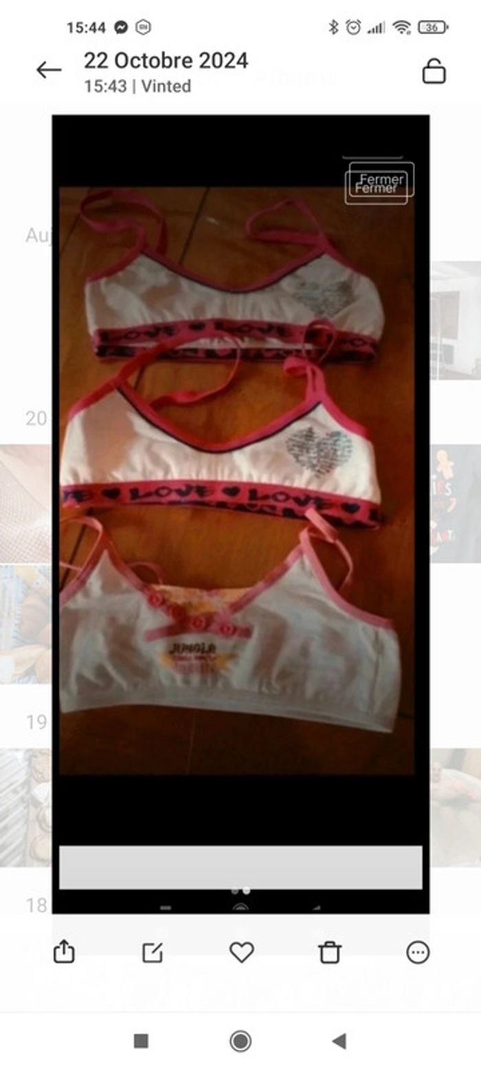 Lot 3 brassières 6 ans