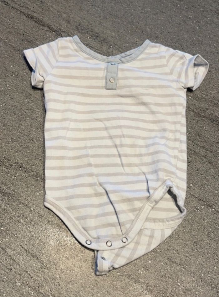 Ensemble salopette en jean et body 12 mois - photo numéro 3