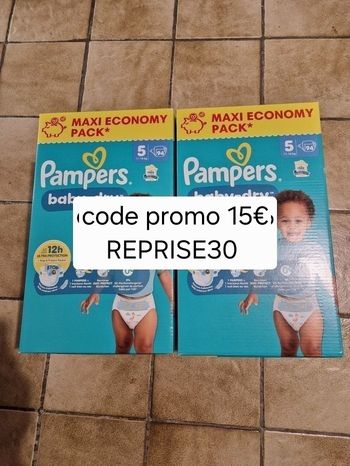 188 couches Pampers baby-dry taille 5