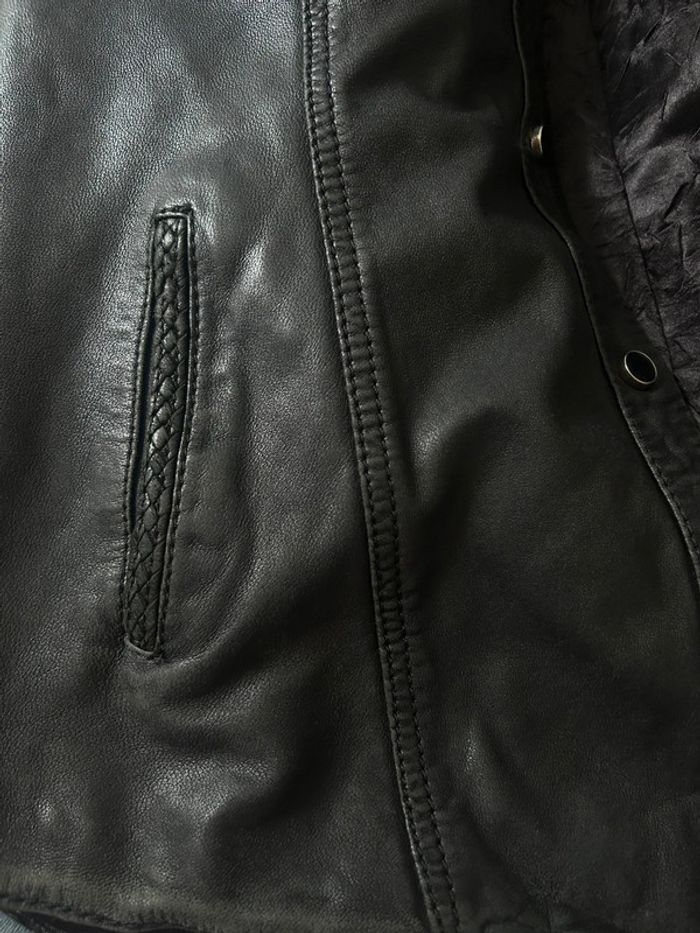 Veste en cuir de motard femme – Redskins Taille L | Cuir véritable | Très bon état - photo numéro 12