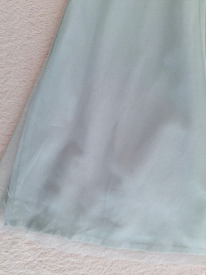 Robe de fête en tulle gris clair à paillettes manches volant 3 ans - photo numéro 3