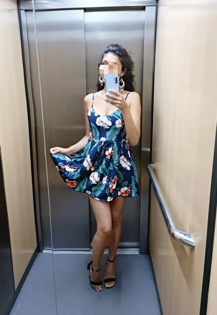 Robe bleue fleurie