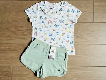 Ensemble short en bouclette éponge et t-shirt en coton Petit bateau T-5 ans