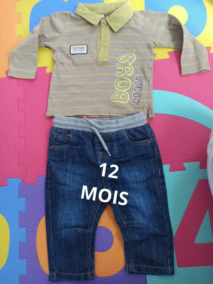 Lot sweat jean 12 mois.