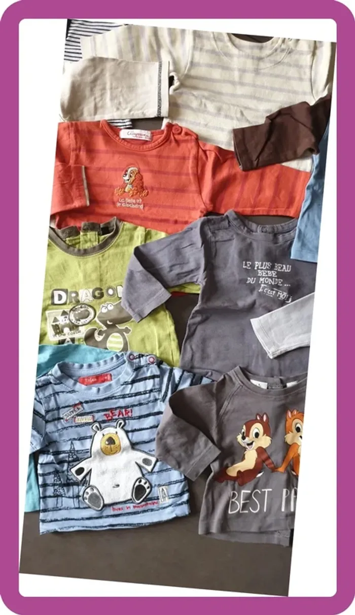 Lot 12 t-shirt manches longues - photo numéro 2