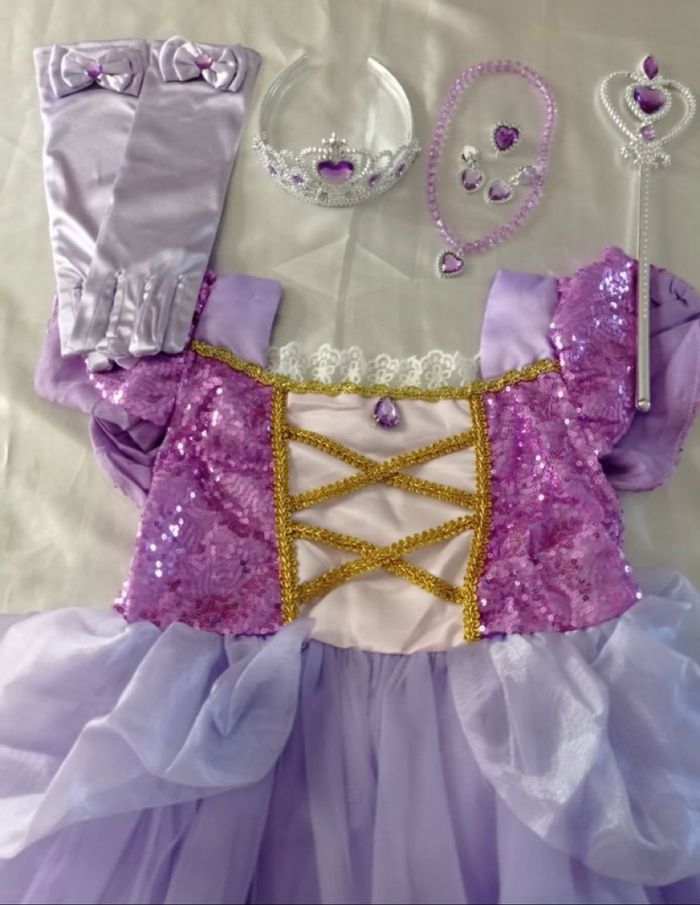 Déguisement robe princesse violette et ces accessoires 7ans - photo numéro 4