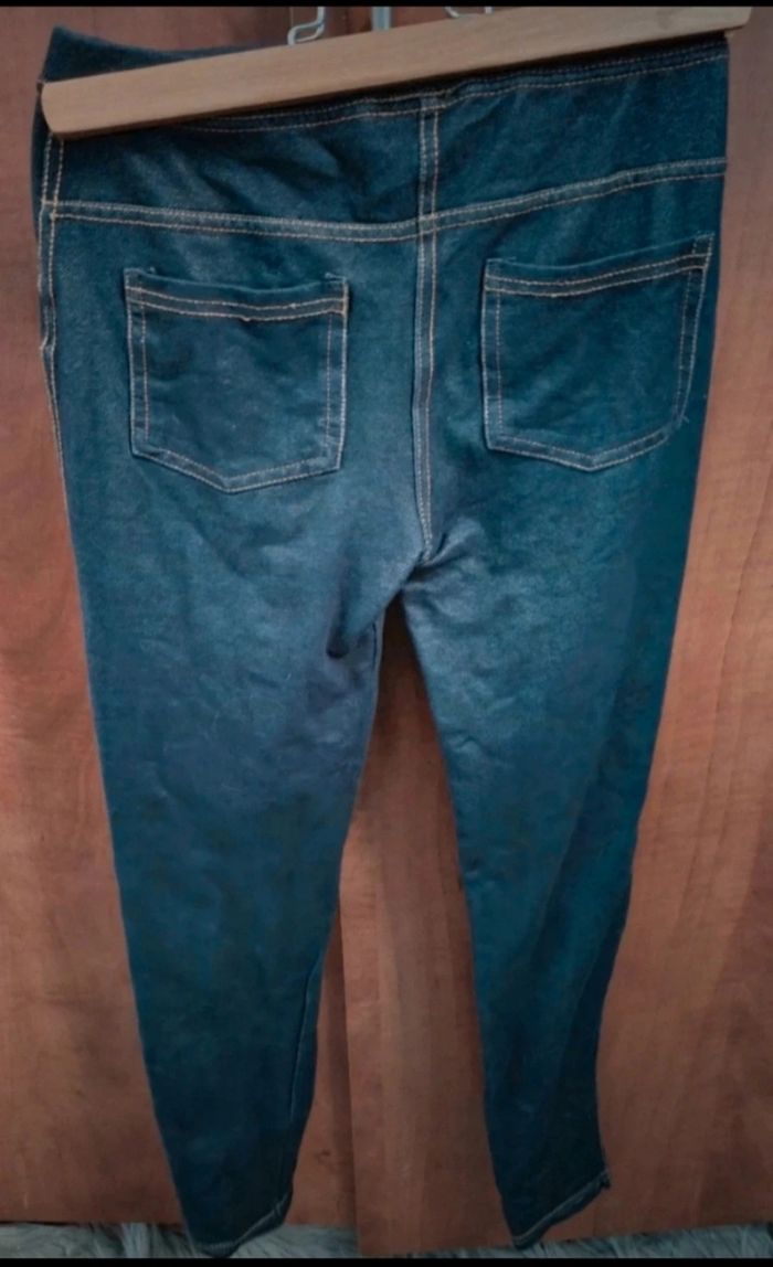 Pantalon legging léger effet jeans taille 14ans - photo numéro 4