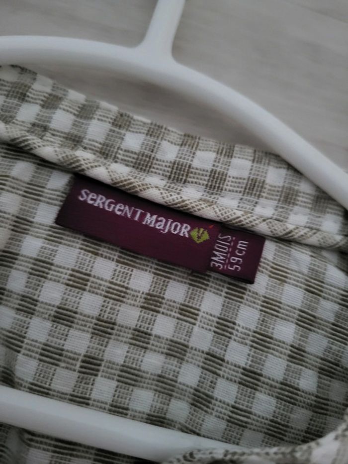 Chemise à carreaux beige - 3 mois - photo numéro 2