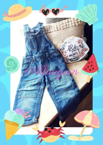 Salopette jean garçon 18/24mois h&m