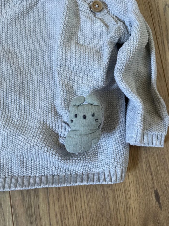 Pull en maille kiabi 9 mois gris - photo numéro 2