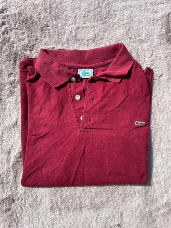 Polo Lacoste Logo Brodé Red - M