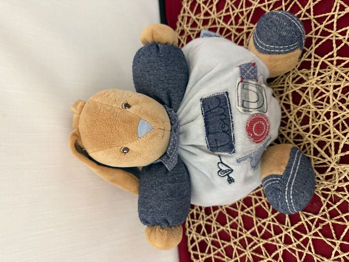 Peluche patapouf lapin KALOO Tout doux Blue Denim même pas peur - photo numéro 5