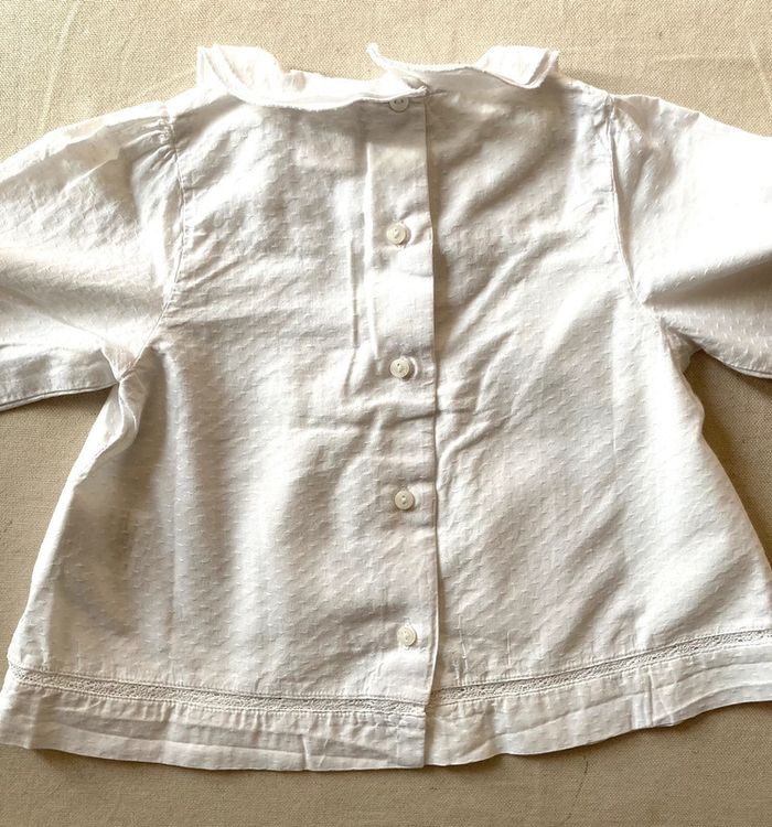 Tunique chemisier blanc dentelles Cyrillus 9 mois - photo numéro 8