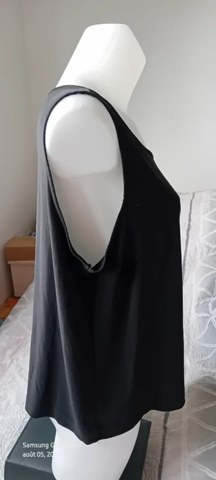 Débardeur fluide col rond noir femme xxl opaline - photo numéro 8