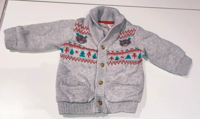 Lot de 3 gilets/pull garçon taille 3 mois en excellent état - photo numéro 2