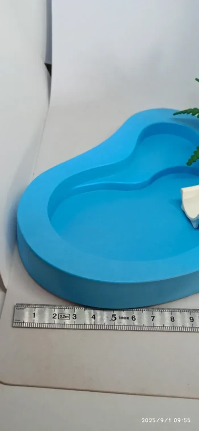 Piscine bassin avec toboggan blanc playmobil - photo numéro 4
