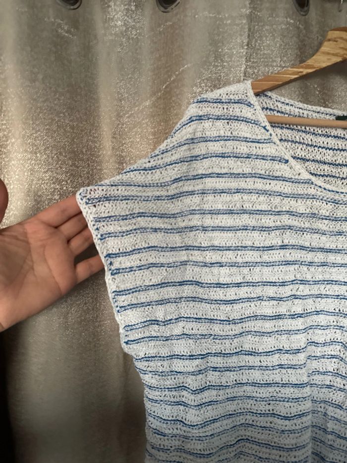 Pull femme Ralph Lauren rayé bleu/blanc – Taille XXXL – Très bon état - photo numéro 2