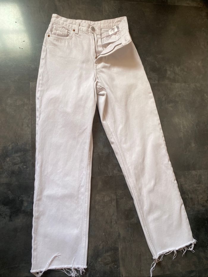 Trop beau jeans blanc taille haute 34 Monki - photo numéro 6